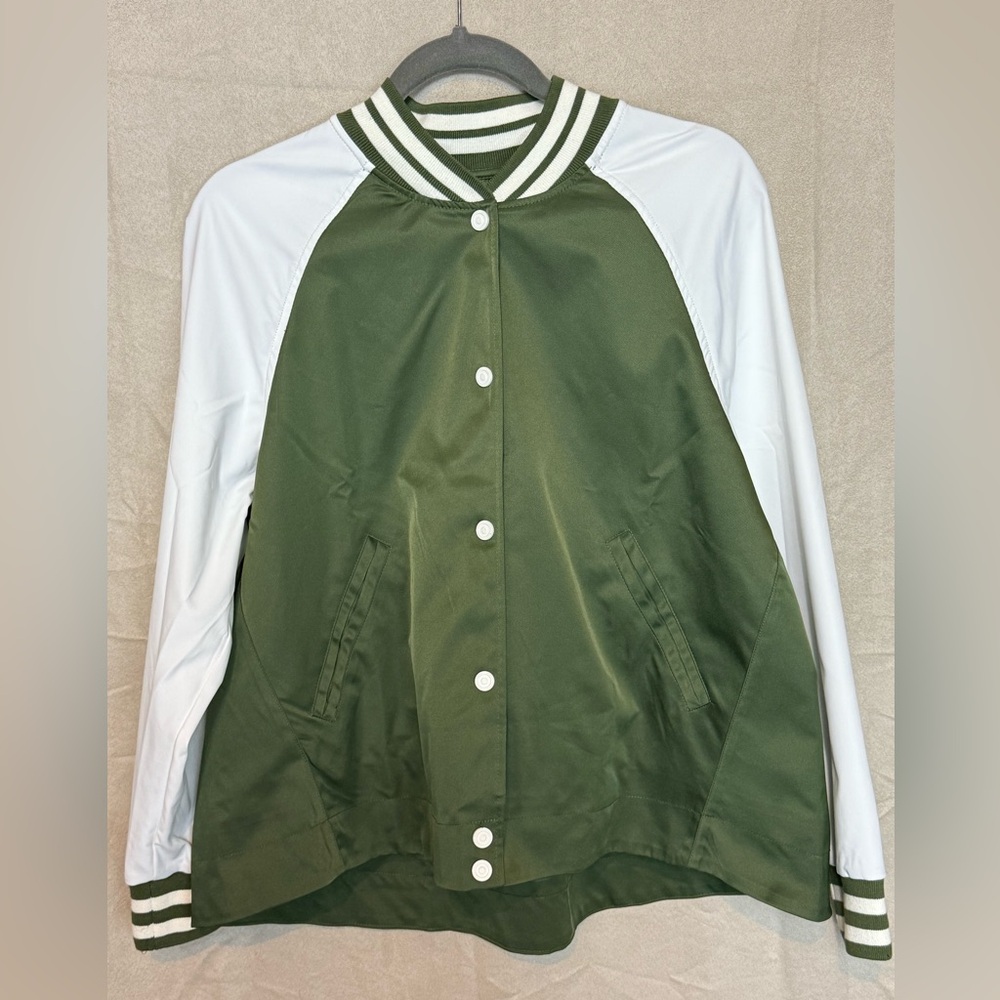 Hunter for Target Women's Varsity Swing Jacket in Olive, Size Medium